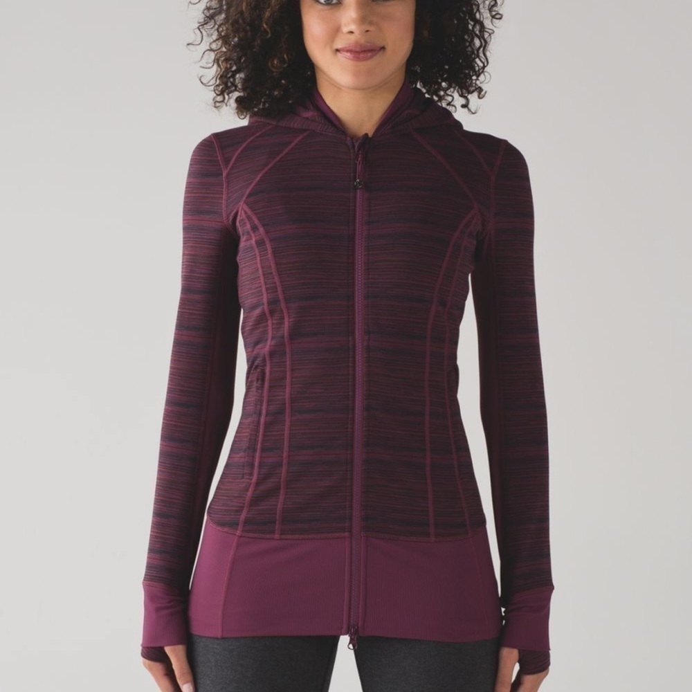 Lululemon Women’s 12 Daily Practice Jacket Hooded Full Zip Long Sleeve Maroon
